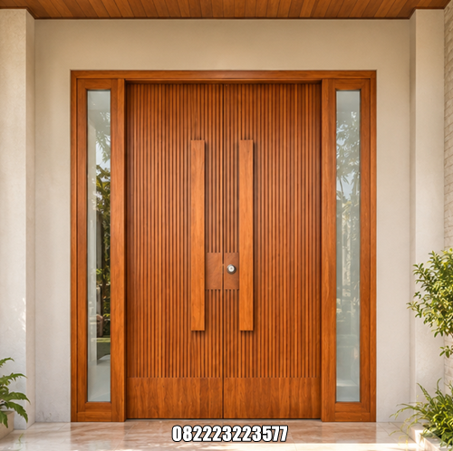 Pintu Jati Solid Tinggi 3 Meter Model Minimalis
