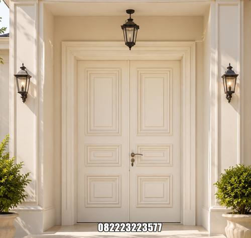 Pintu Rumah Klasik Modern Warna Putih Ivory