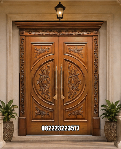 Pintu Ukir Jepara Timbul Kayu Jati