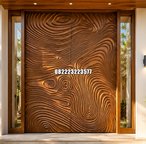 Pintu Ukir Kayu Jati Motif Klasik Modern